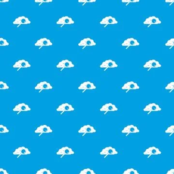 Cloud with magnifying glass pattern seamless blue Illustrazione stock