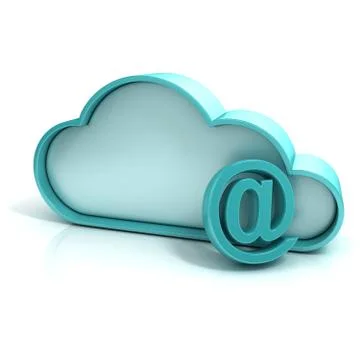 Cloud mail 3D computer icon Stock Illustration