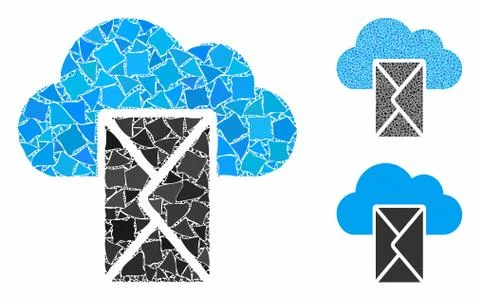 Cloud mail Composition Icon of Trembly Items Illustrazione stock
