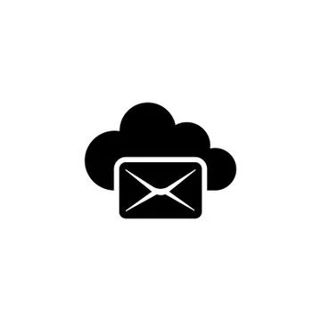 Cloud Mail Flat Vector Icon Stock Illustration