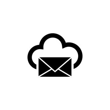 Cloud Mail Flat Vector Icon 스톡 일러스트