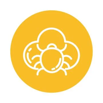 Cloud malware, block and flat style icon イラスト素材