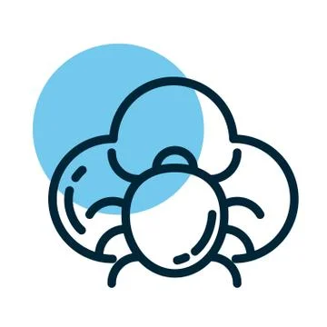Cloud malware, line style icon Stock Illustration