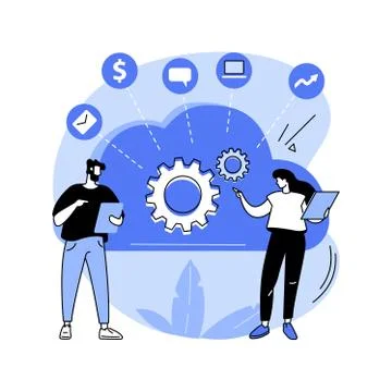 Cloud management abstract concept vector illustration. Stock Illustration