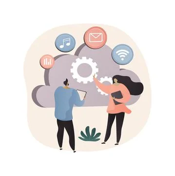 Cloud management abstract concept vector illustration. Stock Illustration