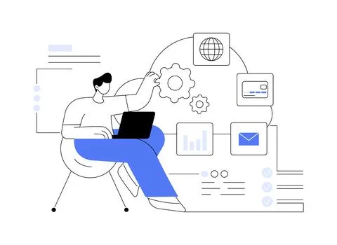 Cloud management abstract concept vector illustration. Stock Illustration