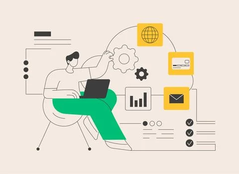 Cloud management abstract concept vector illustration. 스톡 일러스트