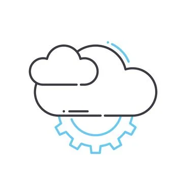 Cloud management concept line icon, outline symbol, vector illustration, concept 스톡 일러스트