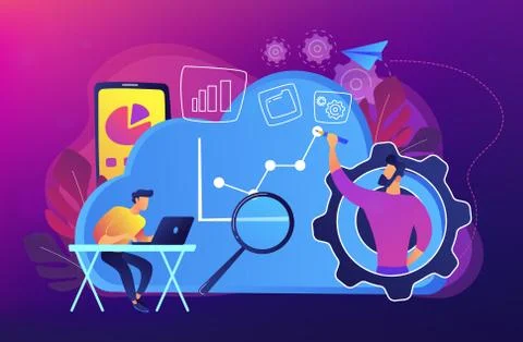 Cloud management concept vector illustration. イラスト素材