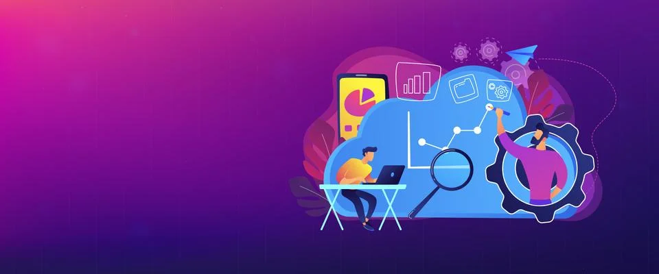 Cloud management header banner. イラスト素材