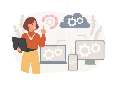 Cloud management isolated concept vector illustration. 스톡 일러스트