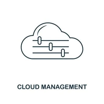 Cloud Management outline icon. Simple design from web development icon Stock Illustration