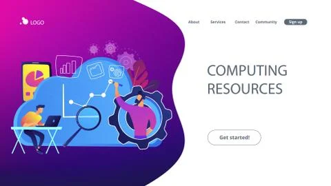Cloud managementconcept landing page. イラスト素材