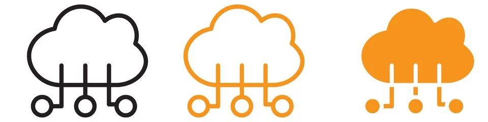 Cloud Marketing Icon Set Digital Advertising Illustrations for Online Busines Stock Illustration