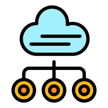 Cloud marketing solution icon color outline vector イラスト素材