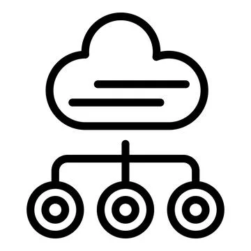 Cloud marketing solution icon, outline style イラスト素材