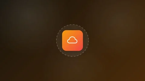 Cloud Media Animated Icon 16:9 Stock Footage 345158733