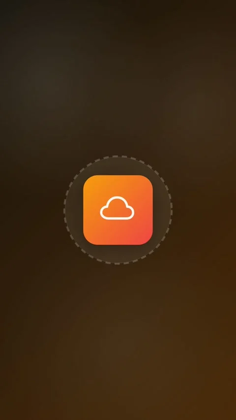Cloud Media Animated Icon 9:16 Stock Footage 345158738