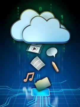 Cloud media 스톡 일러스트