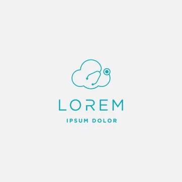 Cloud Medical Logo Design Vector Illustration sign Stock Illustration