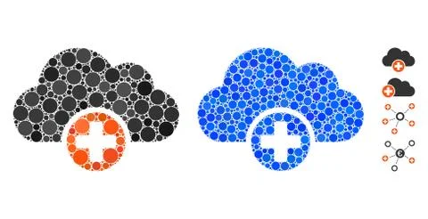 Cloud Medicine Composition Icon of Spheric Items Stock Illustration
