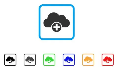 Cloud Medicine Framed Vector Icon Illustrazione stock