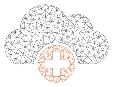 Cloud Medicine Polygonal Frame Vector Mesh Illustration Stock Illustration