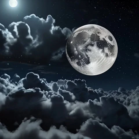 Cloud meet with moon at night Stock Footage 285331128