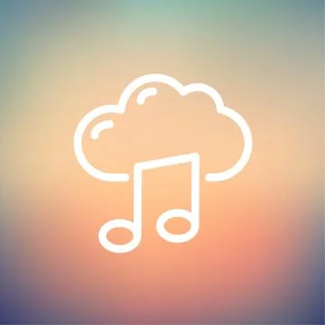 Cloud melody thin line icon イラスト素材