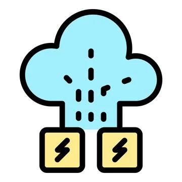 Cloud memory attack icon color outline vector Stockillustratie