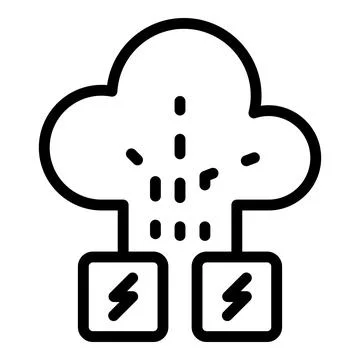 Cloud memory attack icon, outline style Stock Illustration