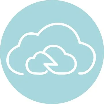 Cloud merging data integration flat graphic Stock Illustration