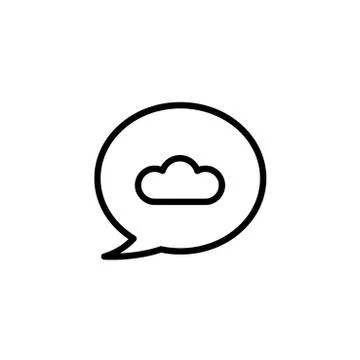 Cloud message backup, vector icon in line, outline flat style 스톡 일러스트