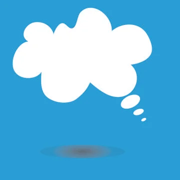 Cloud message icon with shadow Stock Illustration