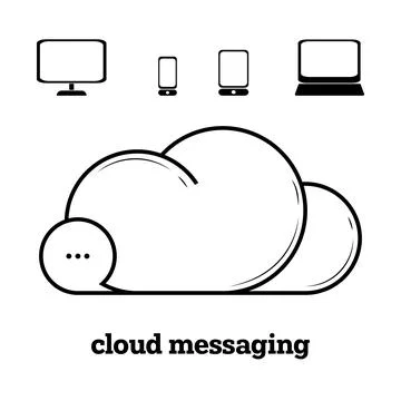 Cloud messaging icon concept Stock Illustration