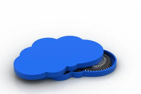 Cloud with metal gear Stock Illustration