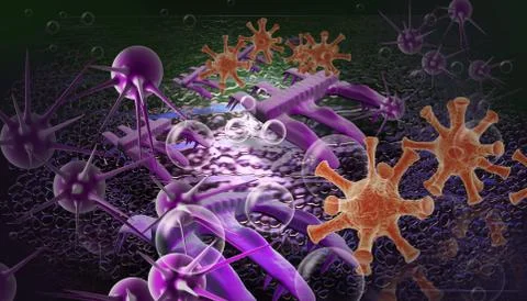 Cloud of micro organizam Stock Illustration