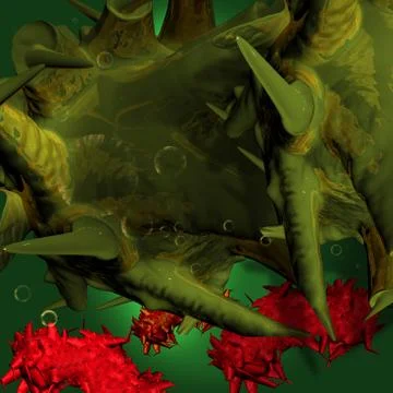 Cloud of micro organizam made in 3d software Illustrazione stock