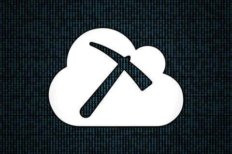 Cloud mining on binary code Stockillustratie