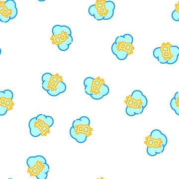 Cloud mining color icon vector symbol illustration Illustrazione stock