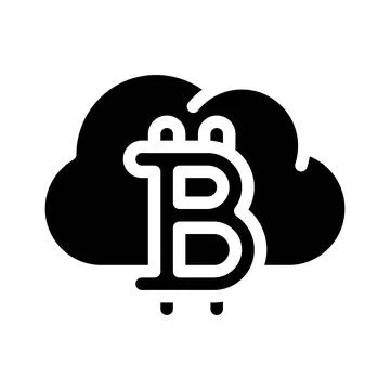 Cloud mining glyph icon vector symbol illustration 스톡 일러스트