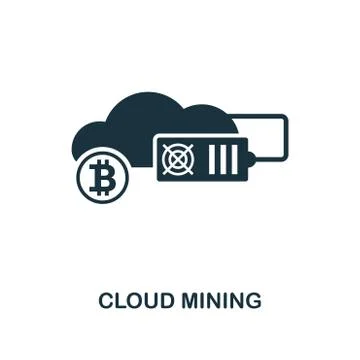 Cloud Mining icon. Monochrome style design from crypto currency icon collection Stock Illustration