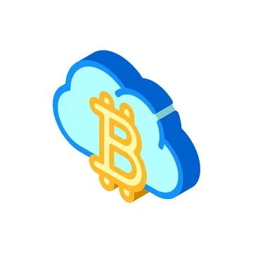 Cloud mining isometric icon vector symbol illustration 스톡 일러스트