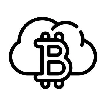 Cloud mining line icon vector symbol illustration 스톡 일러스트