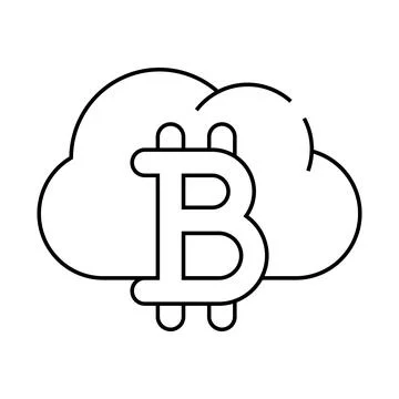 Cloud mining line icon vector symbol illustration Stock-Illustration