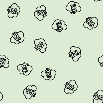 Cloud mining line icon vector symbol illustration 스톡 일러스트