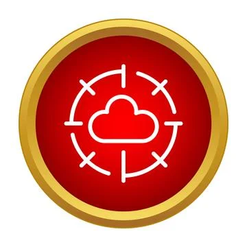Cloud mining processing data icon in red circle Ilustración de archivo