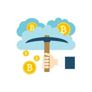 Cloud Mining Vector Icon Stock Illustration