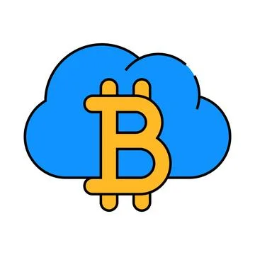 Cloud mining vector symbol illustration icon color illustration 스톡 일러스트