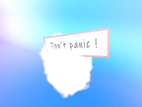 Cloud mockup don't panic Stock Illustration